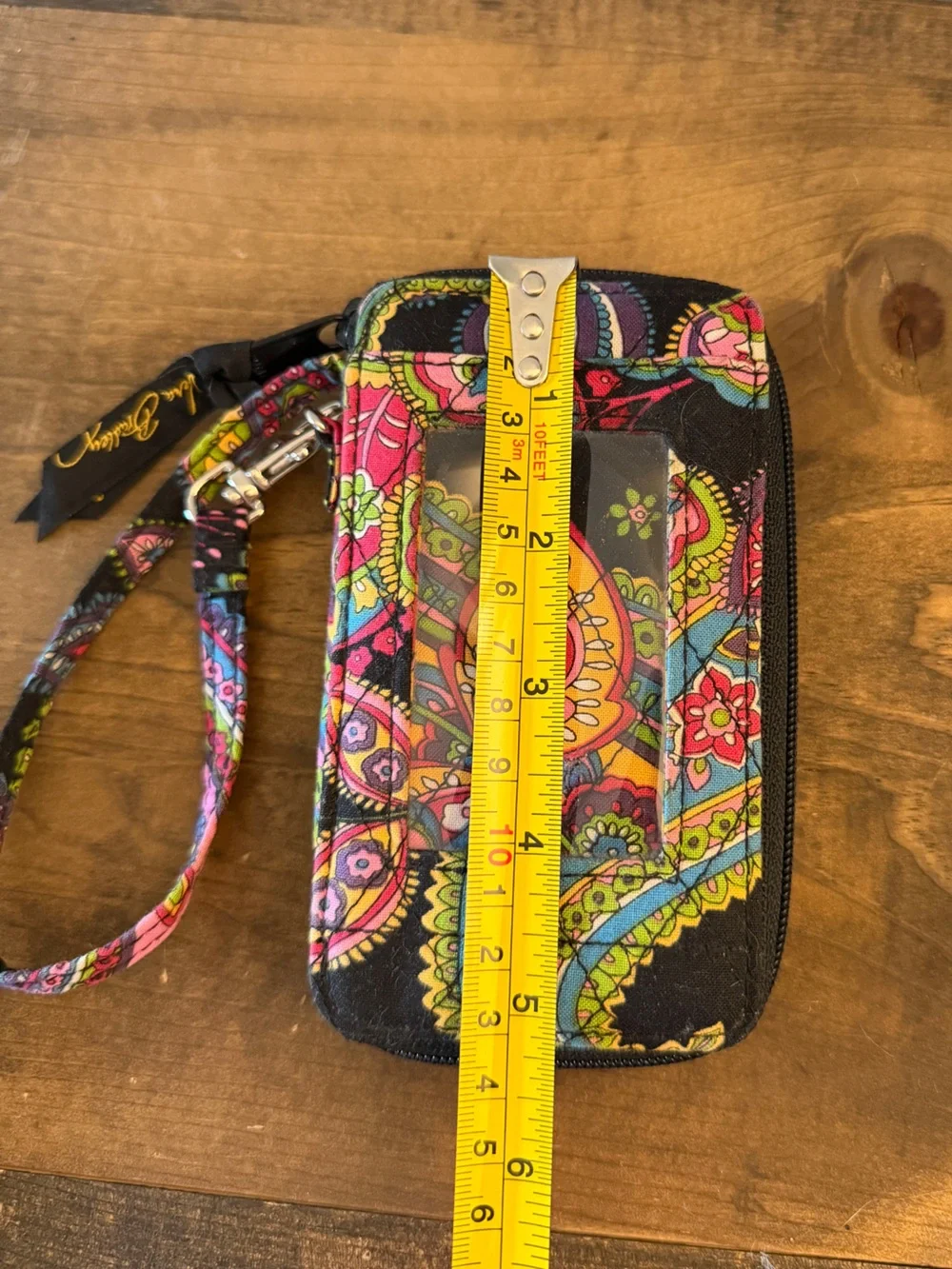 Vera Bradley Vintage Wristlet Wallet, Retired Paisley Pattern “Symphony In Hue”
